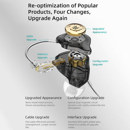 KZ EDX Pro X In-Ear Earphone Detachable Wired HiFi Sound & Comfort