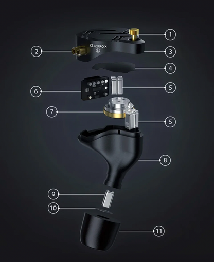 KZ ZS12 PRO X Metal Earphones 1DD + 5BA Hi-Fi In-Ear Monitor